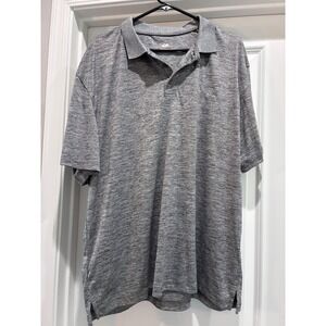 Men's Gray Heather Polo Shirt Short Sleeve Golf‎ Casual Everyday